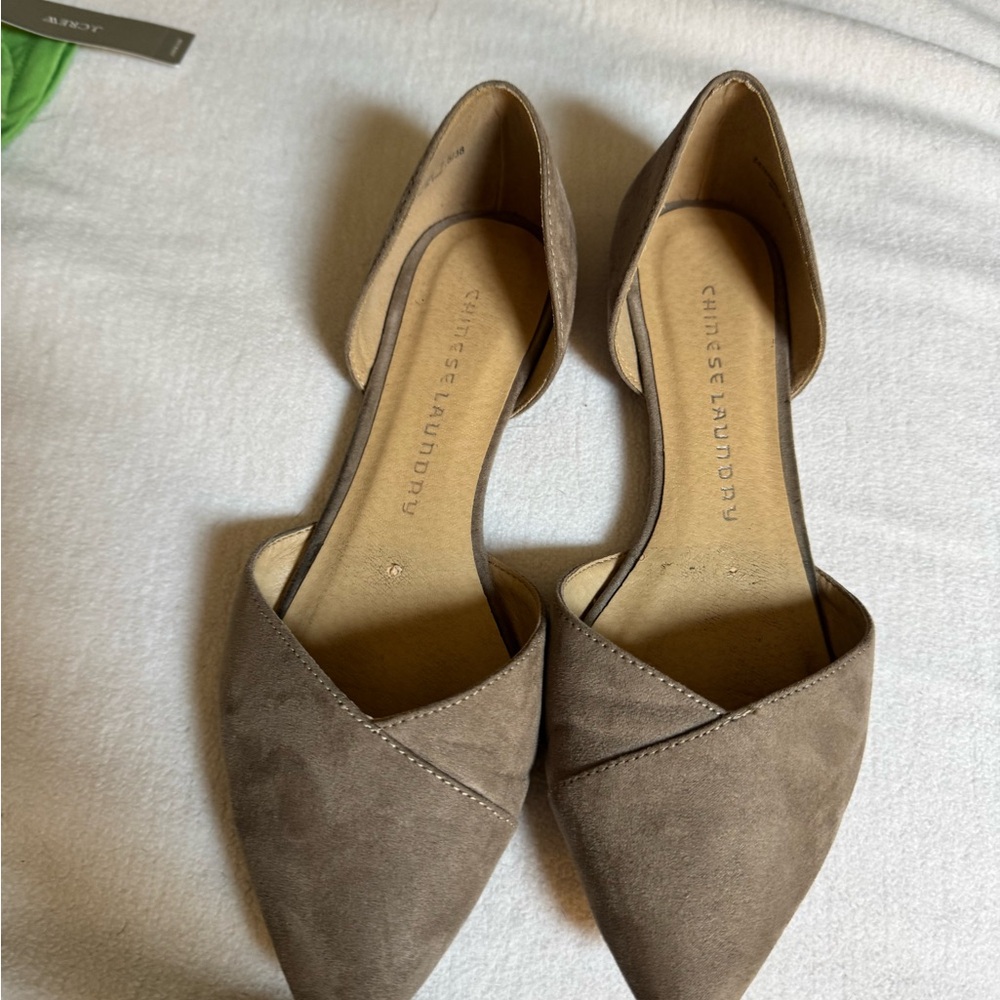 Chinese Laundry Brown Suede D'Orsay Flats